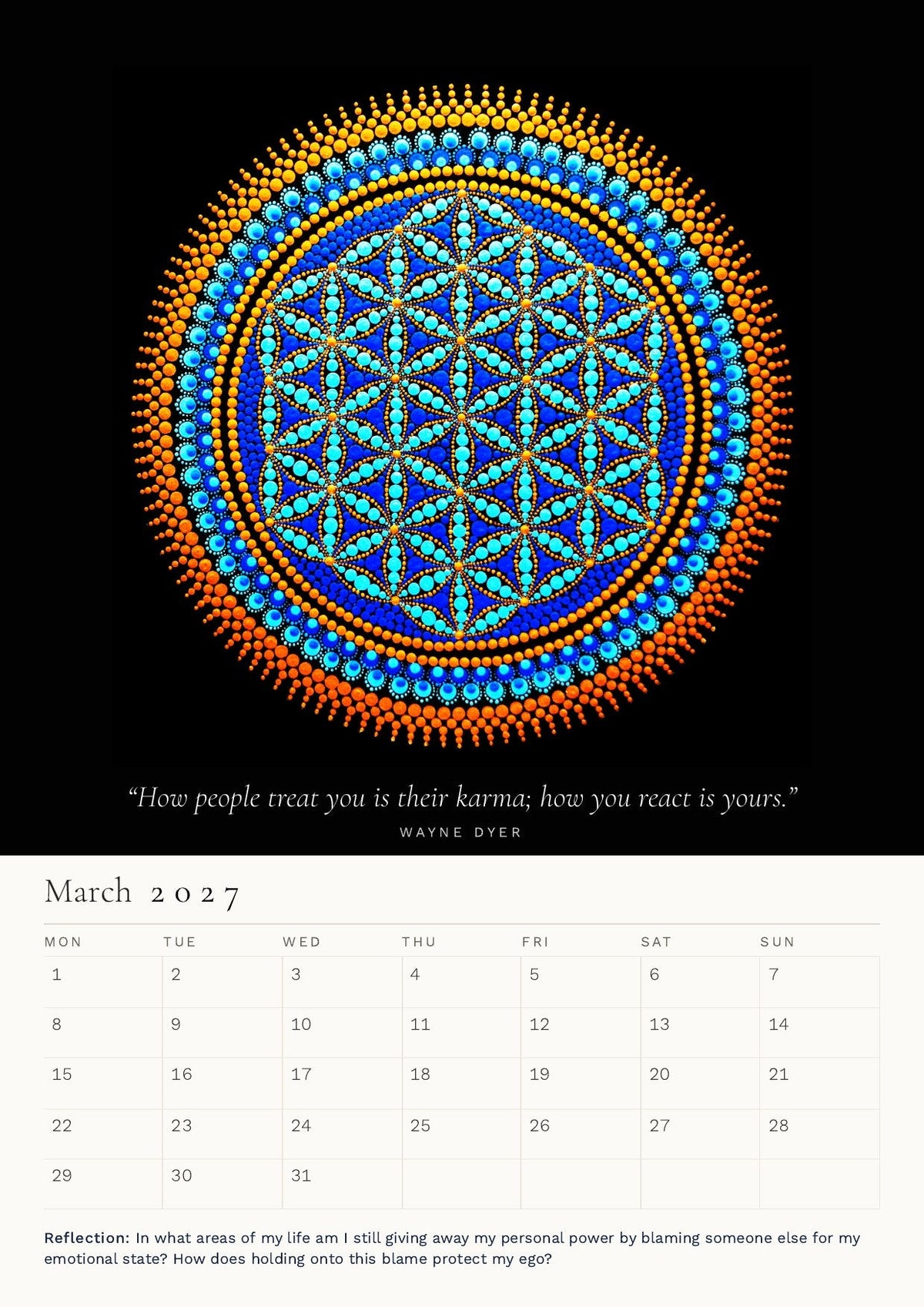 The Journey Within 2027 calendar, March page