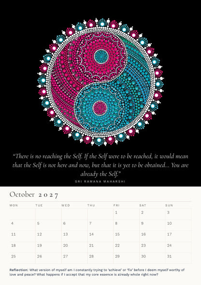 The Journey Within 2027 calendar, October page