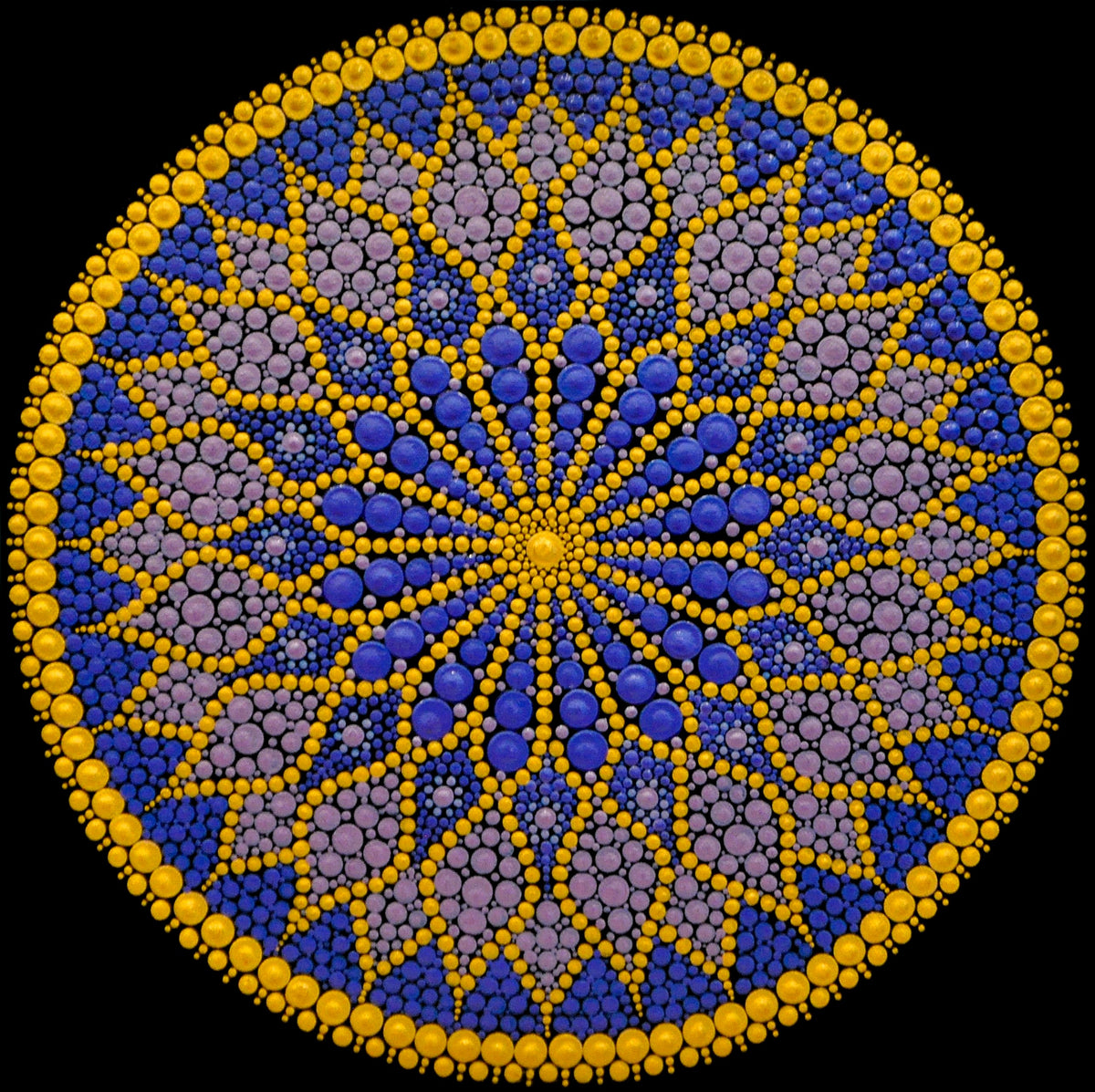 Crown original dot mandala painting by Sejal Joshi, acrylic on canvas