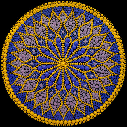Crown original dot mandala painting by Sejal Joshi, acrylic on canvas