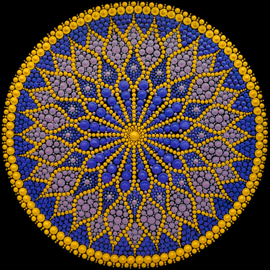 Crown original dot mandala painting by Sejal Joshi, acrylic on canvas