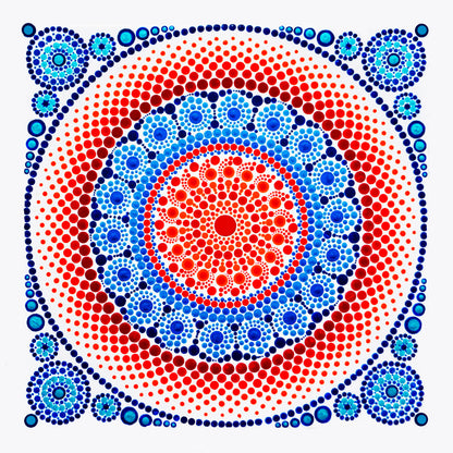 Love Burst original dot mandala painting by Sejal Joshi, acrylic on canvas
