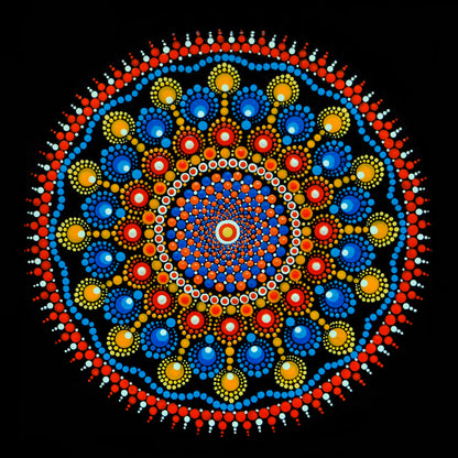 Peace Wormhole original dot mandala painting by Sejal Joshi, acrylic on canvas