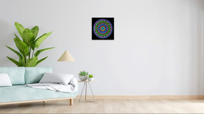 Emerald Sea original dot mandala painting by Sejal Joshi, acrylic on canvas