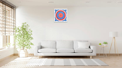Love Burst original dot mandala painting by Sejal Joshi, acrylic on canvas