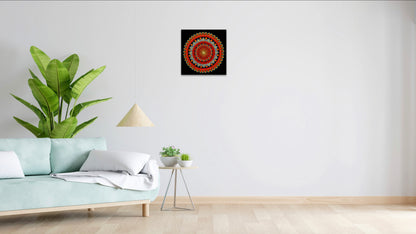 Inner Fire original dot mandala painting by Sejal Joshi, acrylic on canvas