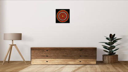 Inner Fire original dot mandala painting by Sejal Joshi, acrylic on canvas