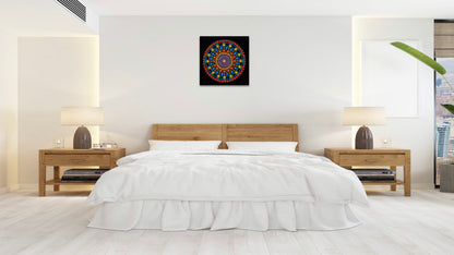 Peace Wormhole original dot mandala painting by Sejal Joshi, acrylic on canvas