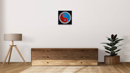 Ying Yang original dot mandala painting by Sejal Joshi, acrylic on canvas