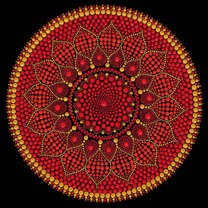 Golden Strength original dot mandala painting by Sejal Joshi, acrylic on canvas