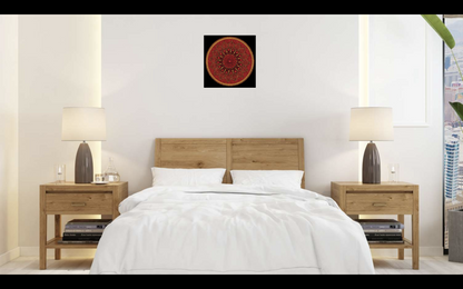 Golden Strength original dot mandala painting by Sejal Joshi, acrylic on canvas