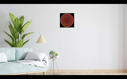 Golden Strength original dot mandala painting by Sejal Joshi, acrylic on canvas