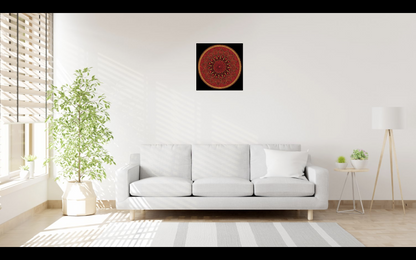 Golden Strength original dot mandala painting by Sejal Joshi, acrylic on canvas