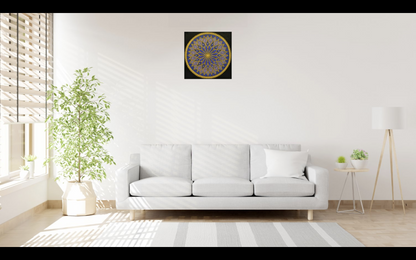 Crown original dot mandala painting by Sejal Joshi, acrylic on canvas