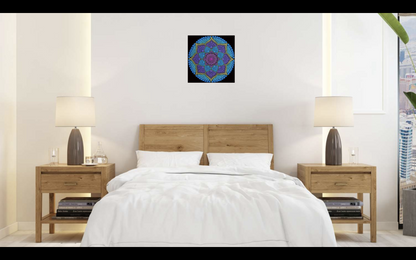 Divine Lotus original dot mandala painting by Sejal Joshi, acrylic on canvas