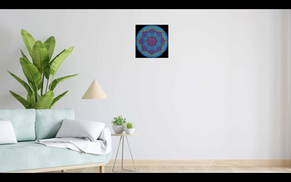 Divine Lotus original dot mandala painting by Sejal Joshi, acrylic on canvas