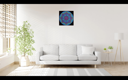 Divine Lotus original dot mandala painting by Sejal Joshi, acrylic on canvas