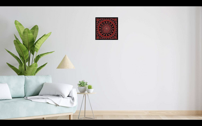 Burning Love original dot mandala painting by Sejal Joshi, acrylic on canvas