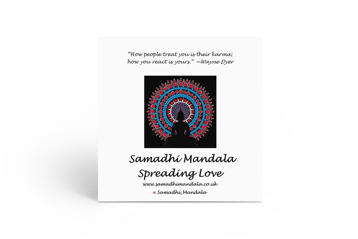 Orange Nirvana Buddha dot mandala greeting card by Sejal Joshi