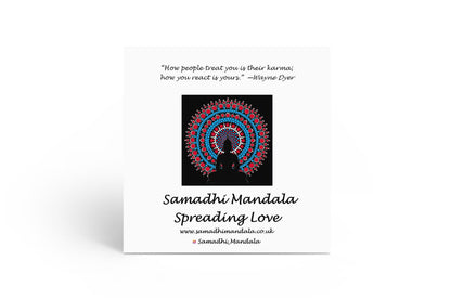 Orange Nirvana Buddha dot mandala greeting card by Sejal Joshi