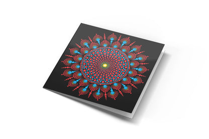 Samadhi dot mandala greeting card by Sejal Joshi, 14.8cm square