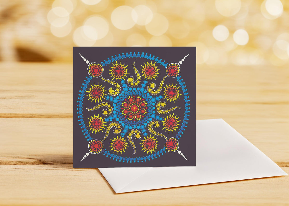 Love Explosion mandala large card