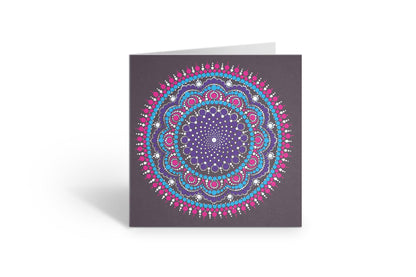 Divine Love large dot mandala greeting card by Sejal Joshi, 20cm square