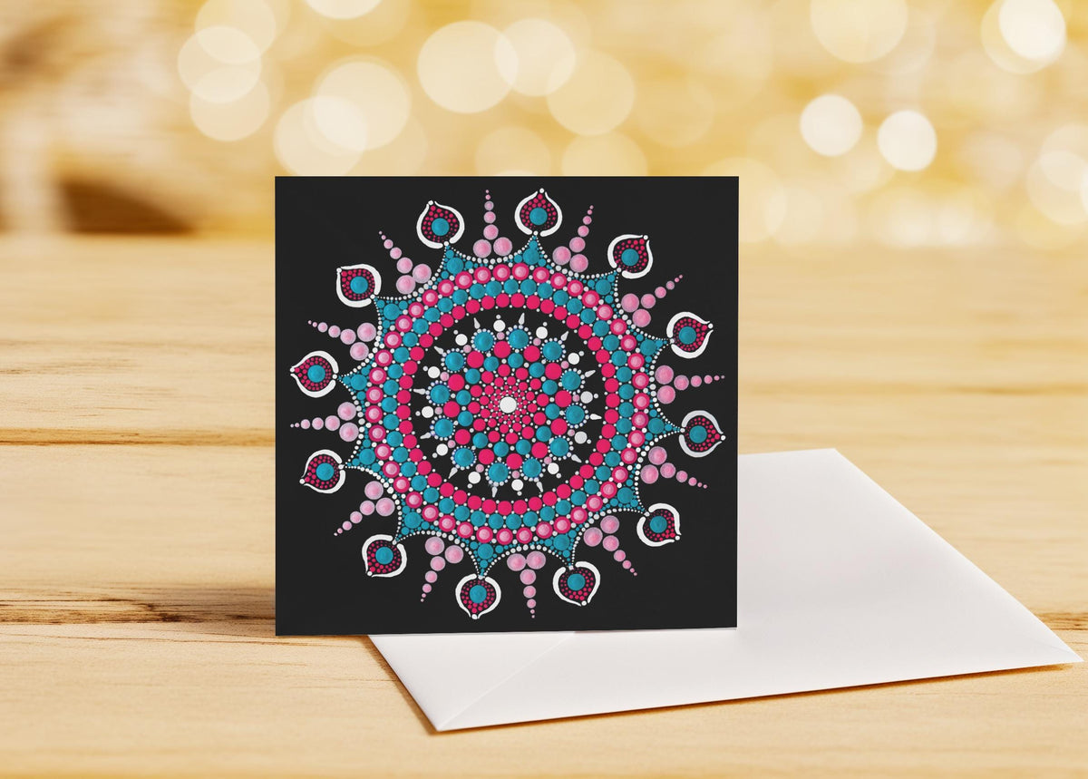 Candyfloss mandala large card