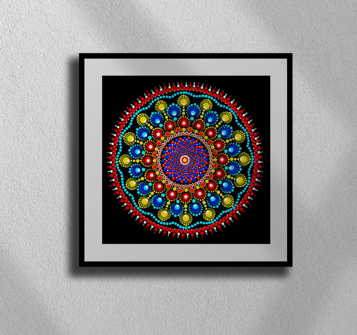 Peace Wormhole dot mandala art print by Sejal Joshi, 40x40cm
