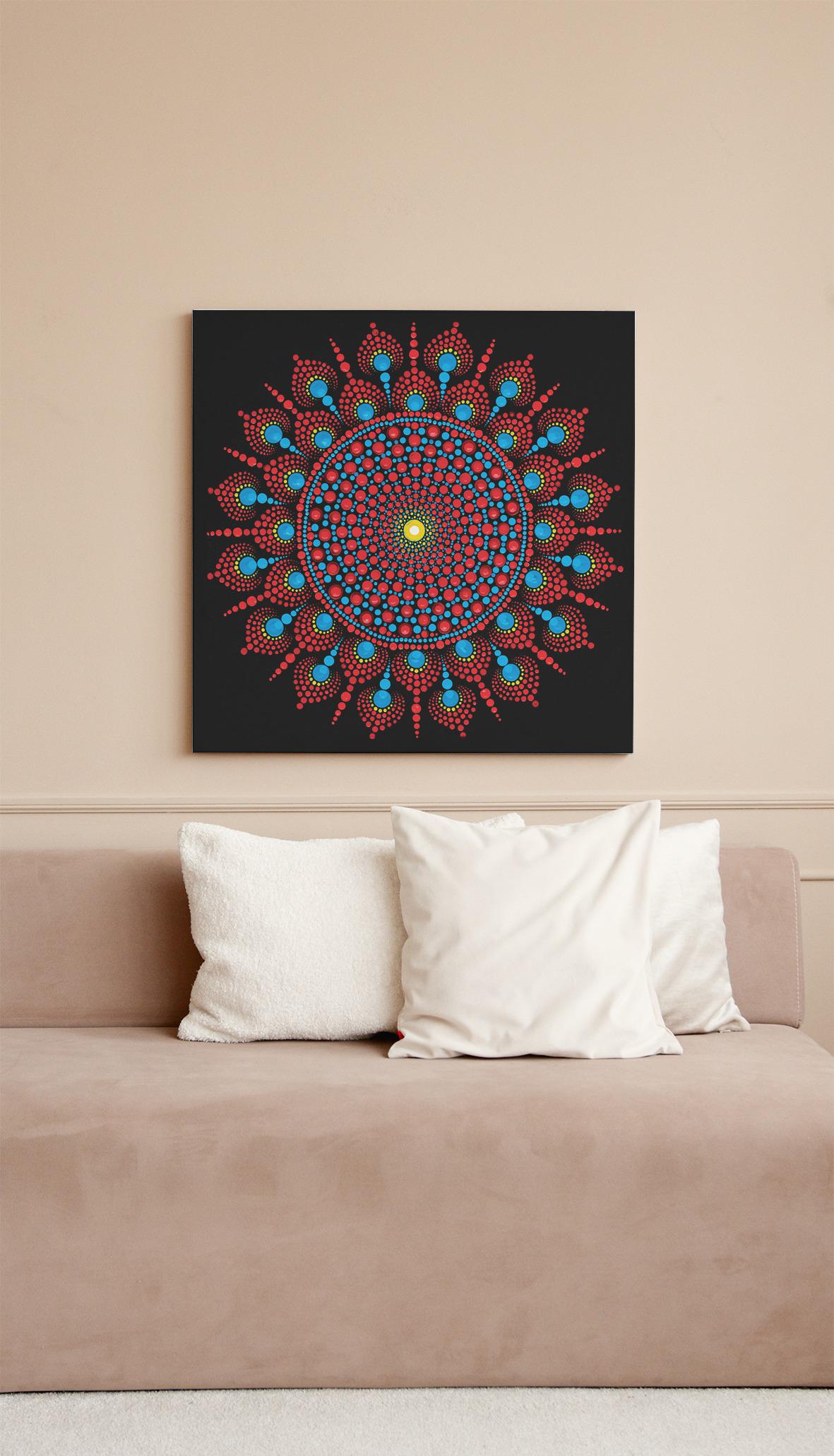 Samadhi dot mandala art print by Sejal Joshi, 40x40cm