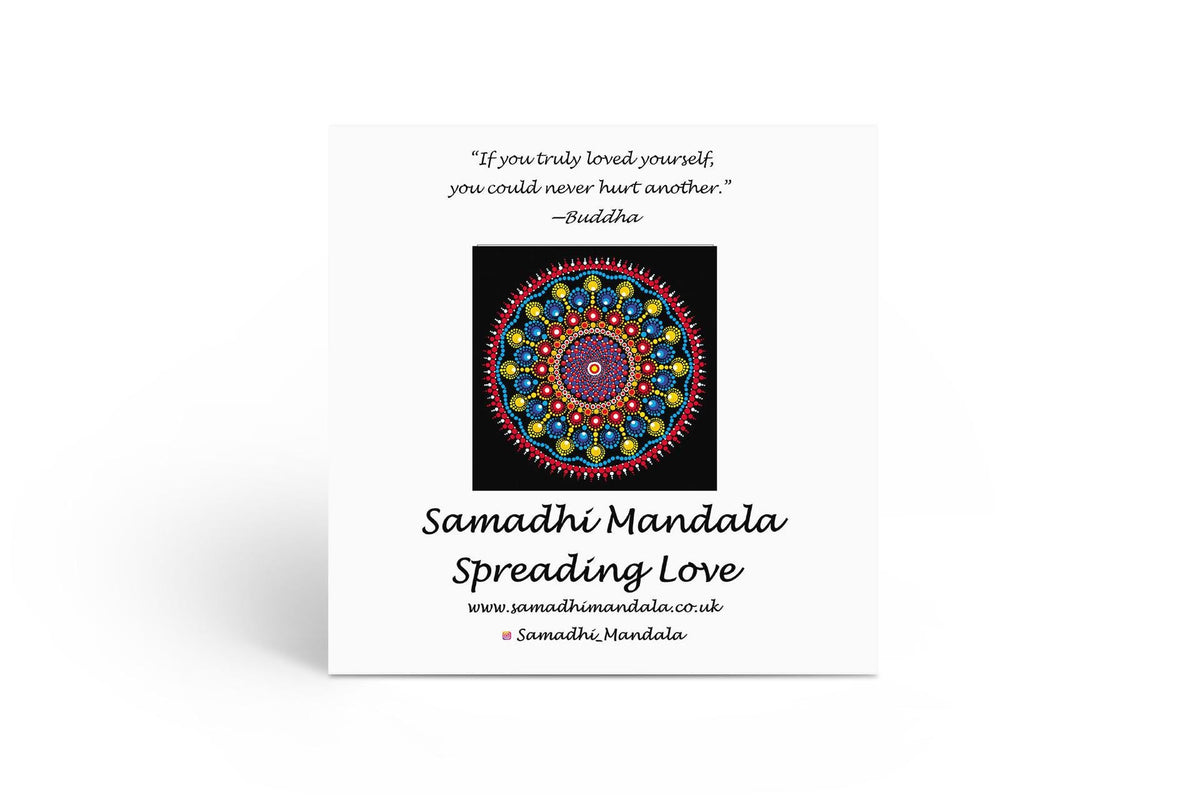 Peace Wormhole large dot mandala greeting card by Sejal Joshi, 20cm square
