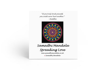 Peace Wormhole large dot mandala greeting card by Sejal Joshi, 20cm square