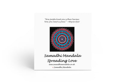 Orange Nirvana large dot mandala greeting card by Sejal Joshi, 20cm square