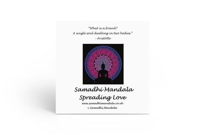 Pink Lotus Buddha dot mandala greeting card by Sejal Joshi