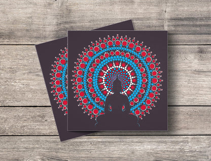 Orange Nirvana Buddha dot mandala greeting card by Sejal Joshi