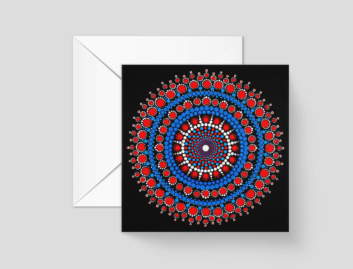 Orange Nirvana mandala card