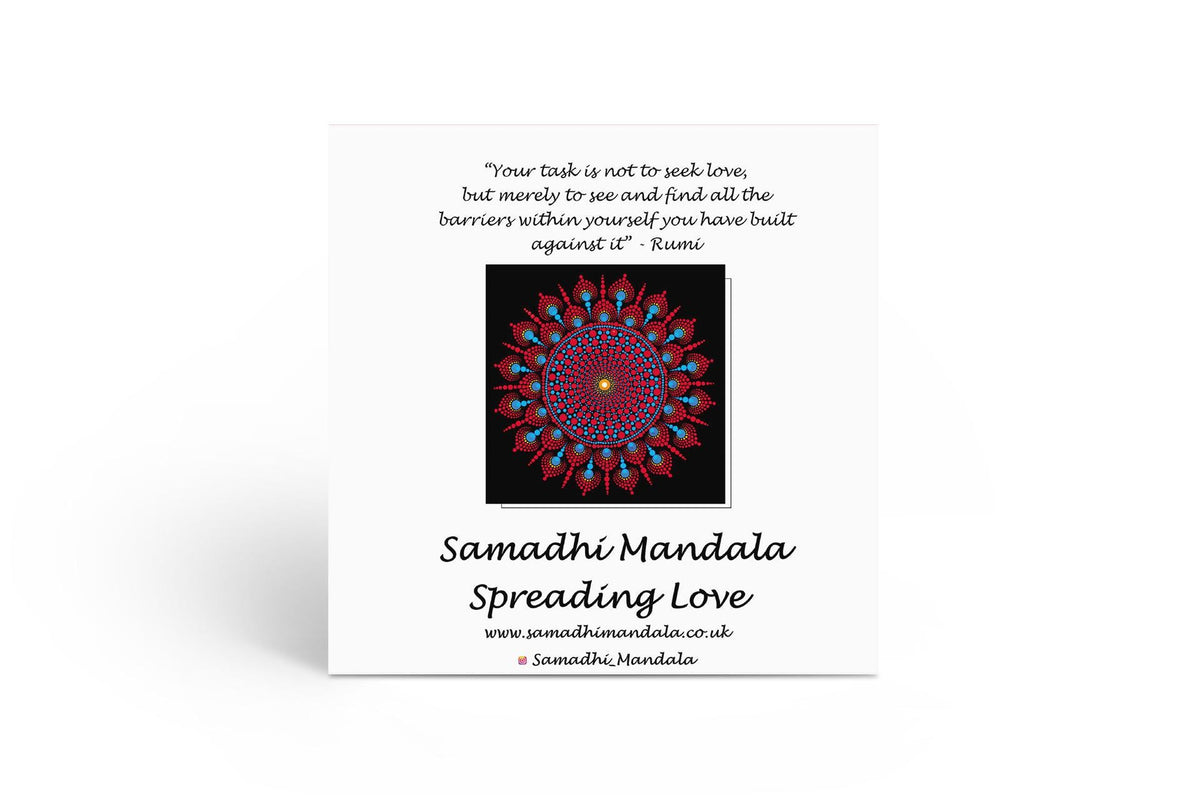 Samadhi dot mandala greeting card by Sejal Joshi, 14.8cm square