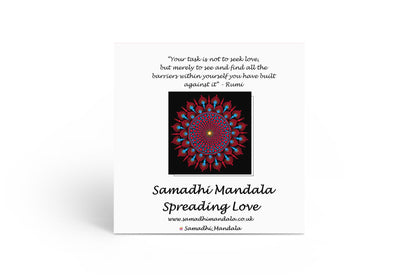 Samadhi dot mandala greeting card by Sejal Joshi, 14.8cm square