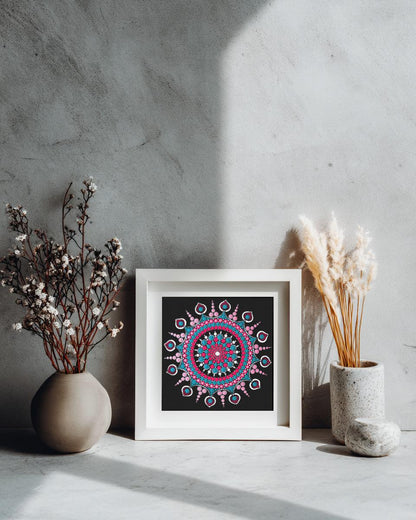 Candyfloss mandala large card