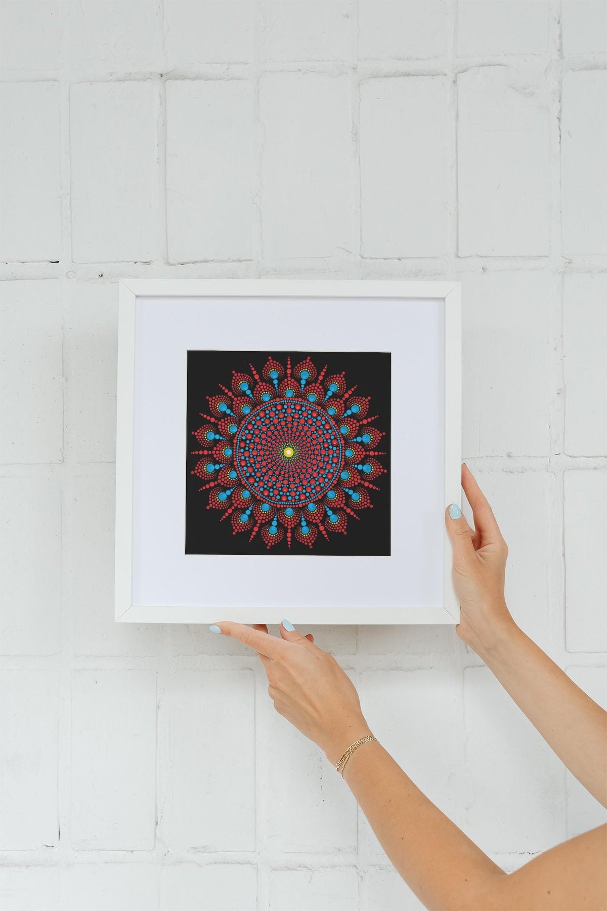 Samadhi large dot mandala greeting card by Sejal Joshi, 20cm square