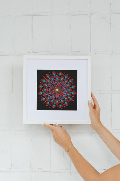 Samadhi large dot mandala greeting card by Sejal Joshi, 20cm square