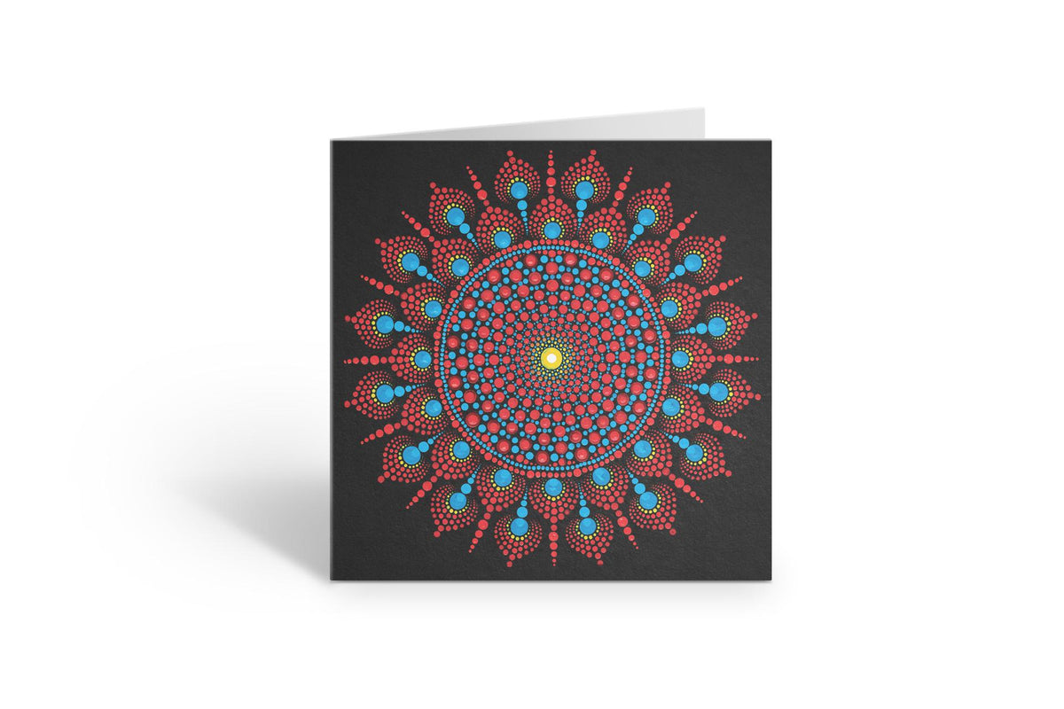 Samadhi large dot mandala greeting card by Sejal Joshi, 20cm square