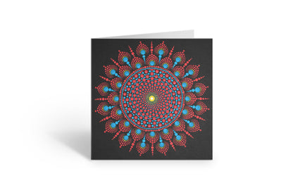 Samadhi large dot mandala greeting card by Sejal Joshi, 20cm square