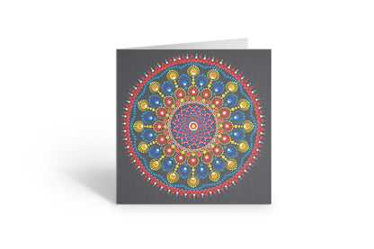 Peace Wormhole large dot mandala greeting card by Sejal Joshi, 20cm square
