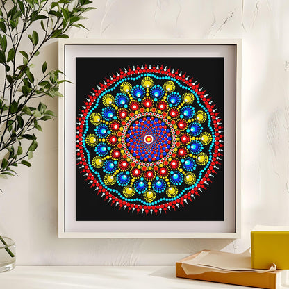 Peace Wormhole dot mandala art print by Sejal Joshi, 40x40cm