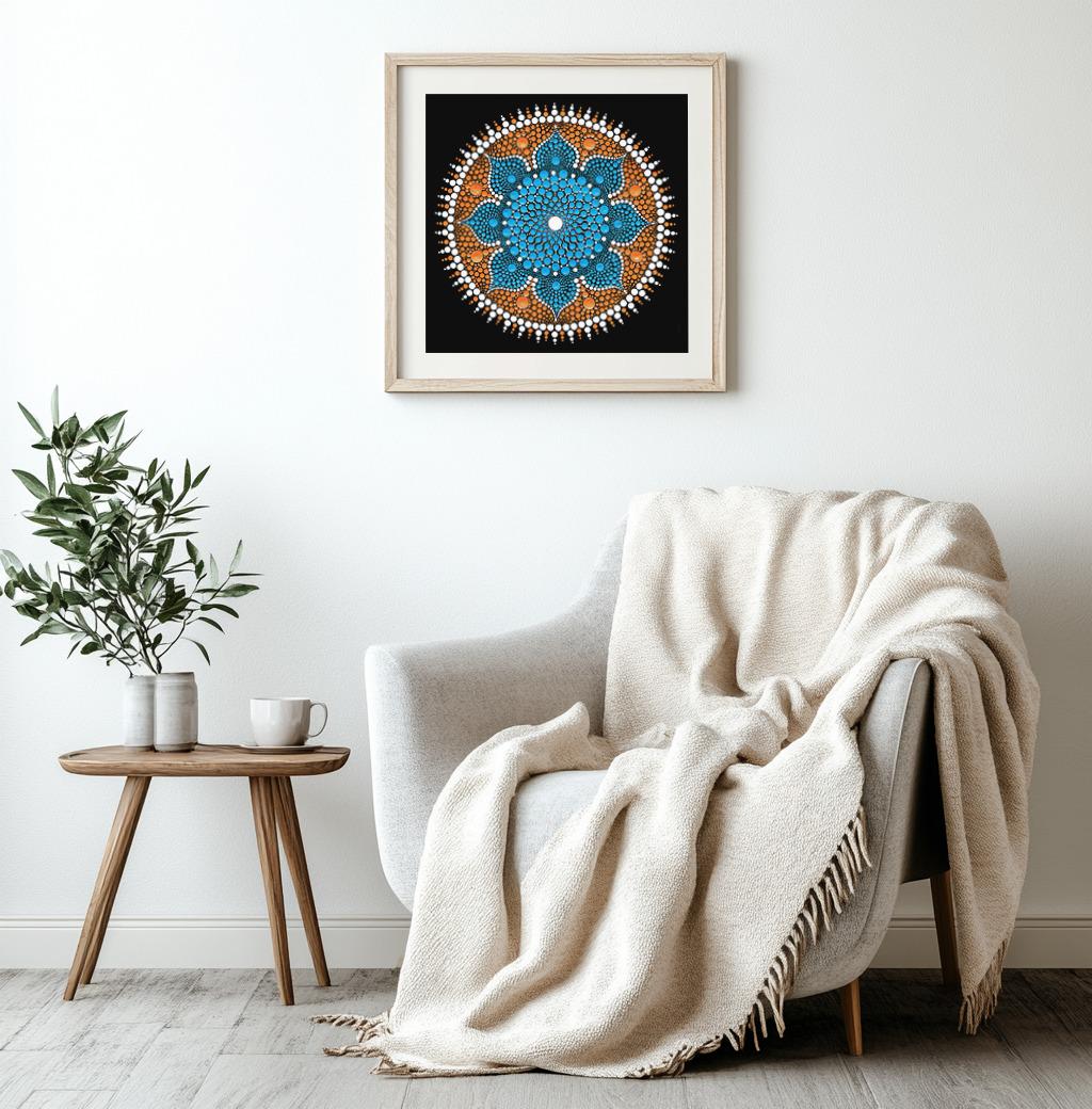 Dancing Flower mandala print
