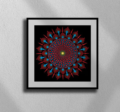 Samadhi dot mandala art print by Sejal Joshi, 40x40cm
