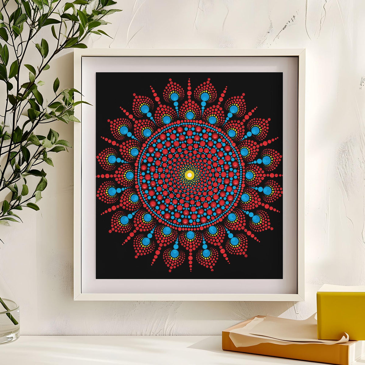 Samadhi dot mandala art print by Sejal Joshi, 40x40cm