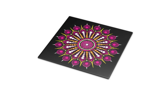 Explosion of Joy dot mandala art print by Sejal Joshi, 40x40cm