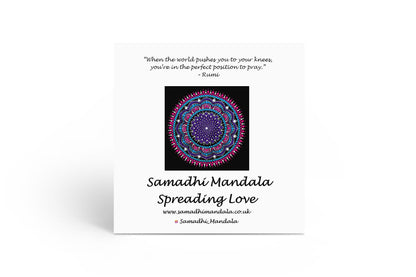 Divine Love large dot mandala greeting card by Sejal Joshi, 20cm square